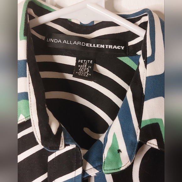 Linda Allard Ellen Tracy Bold Print Shirt/Jacket Size 10 Petite - Picture 6 of 6